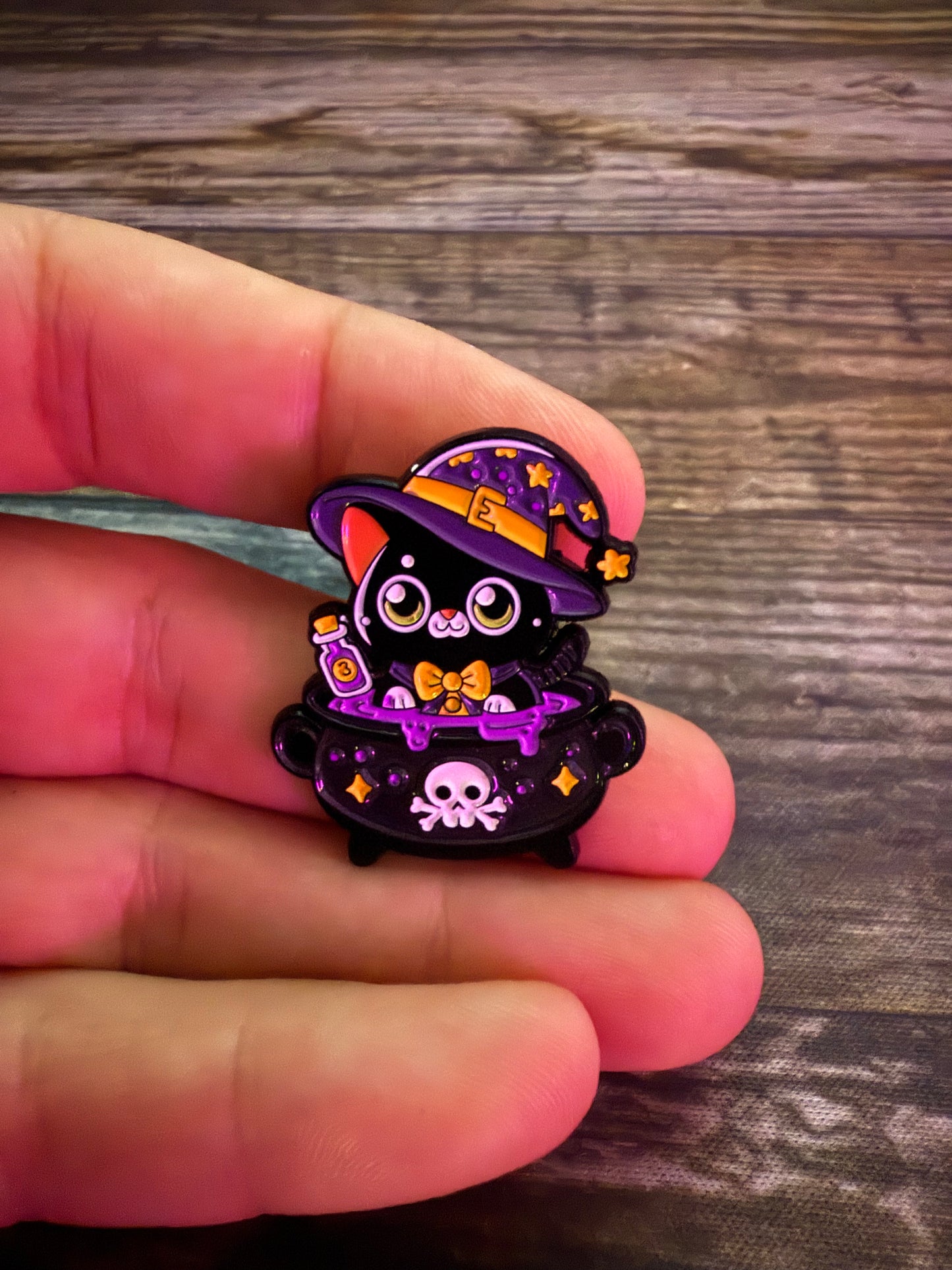 Cute Black Witch Cat Pinback Button | Pinback Button | Cats, Halloween | Goth/Gothic