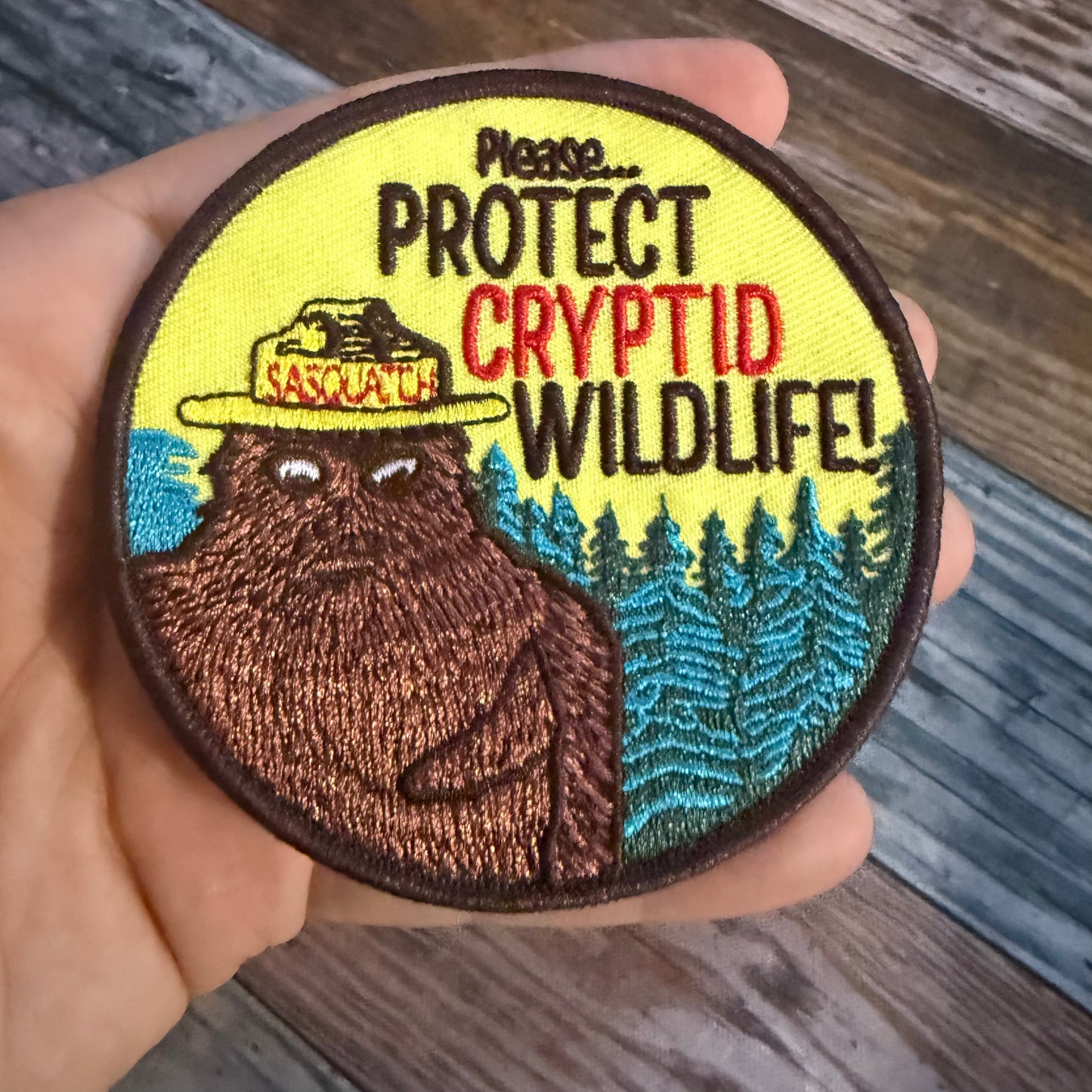 Protect Cryptid Wildlife Embroidered Patch | Patch | Cryptids | Retro & Vintage
