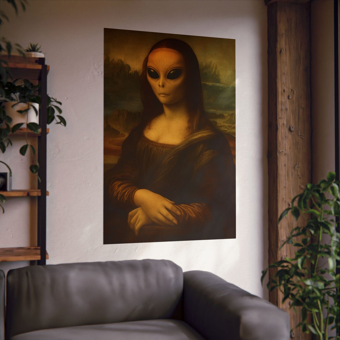Poster - Alien Mona Lisa Poster | Wall Art | Alien & UFO, Art & Artists from Crypto Zoo Tees