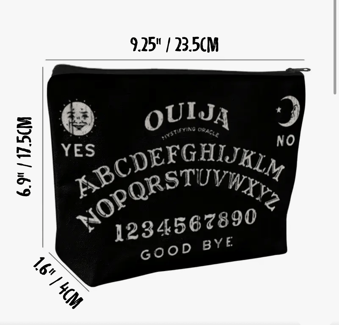 - Black Ouija Zipper Cosmetic Bag | Gift | Ghosts & Paranormal | Gothic from Crypto Zoo Tees