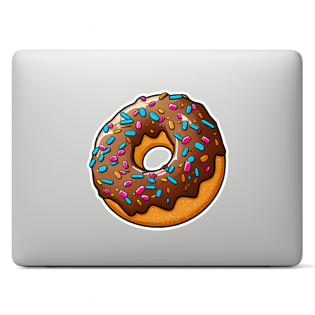 Paper products - Chocolate Donut Sticker | Food & Drink, Funny | Retro & Vintage from Crypto Zoo Tees
