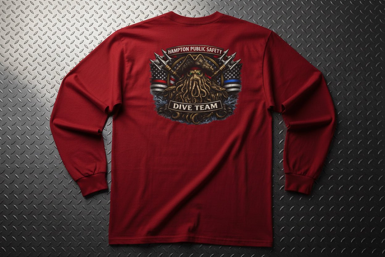 Long - sleeve - Diver Long Sleeve Shirt - Hampton Dive Team from Crypto Zoo Tees