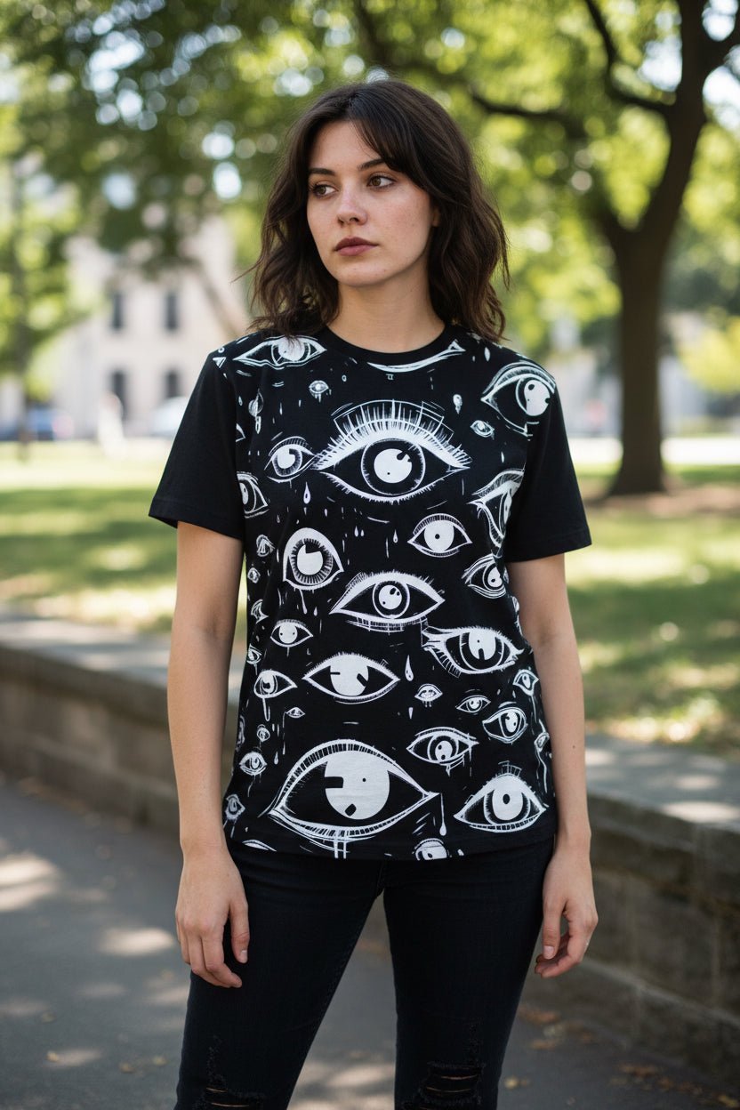 All Over Prints - Eyes All Over - All Over Print | Horror, Art & Artists | Goth/Gothic, Punk from Crypto Zoo Tees