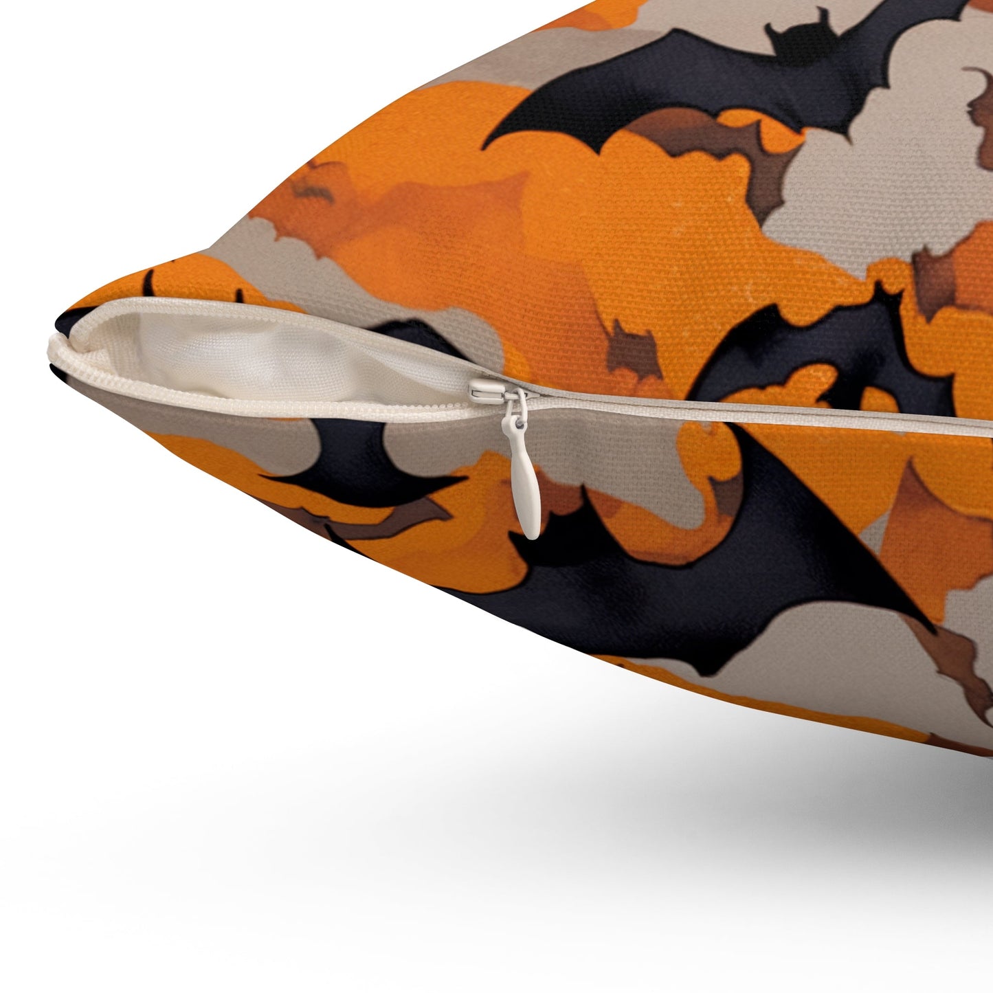 Home Decor - Fall Colors Halloween Bat Pattern | Seasonal Decor | Spun Polyester Pillow | Pillow Included! from Crypto Zoo Tees