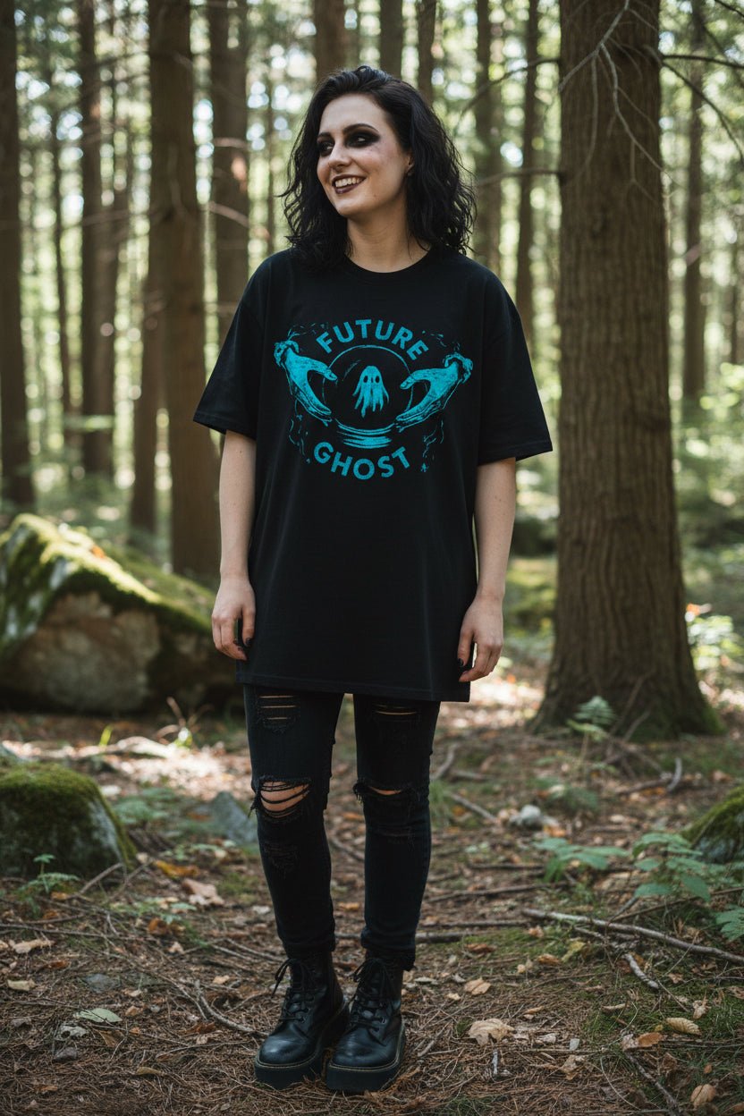 T-Shirt - Future Ghost | Unisex Heavy Vintage - Unisex Comfort Colors 1717 | Ghosts & Paranormal | Goth/Gothic from Crypto Zoo Tees