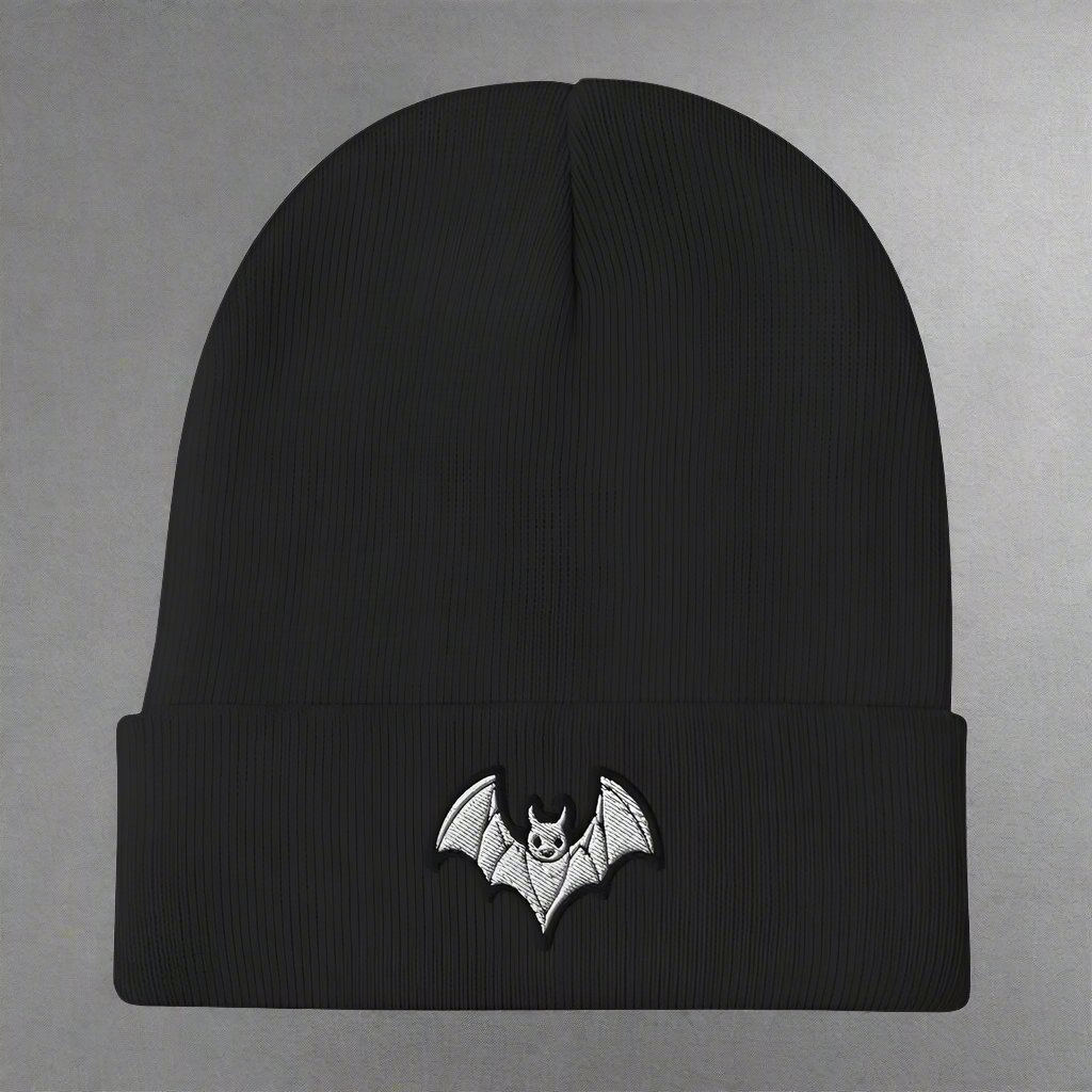 - Gothic Bat | Embroidered Beanie | Winter Hat from Crypto Zoo Tees