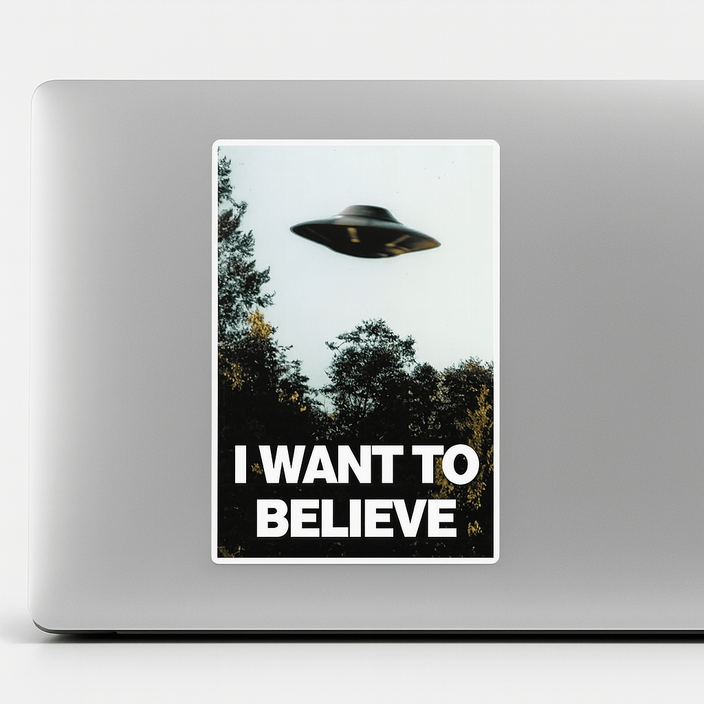 Paper products - I Want to Believe Sticker | Alien & UFO, Ghosts & Paranormal from Crypto Zoo Tees
