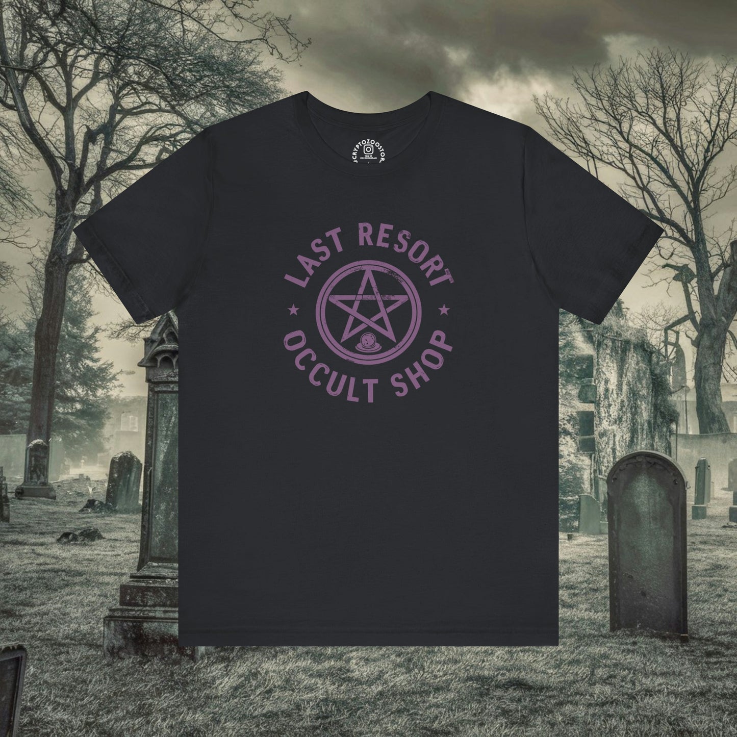 T-Shirt - Last Resort Occult Shop with Pentagram Shirt - Soft Cotton T-shirt from Crypto Zoo Tees