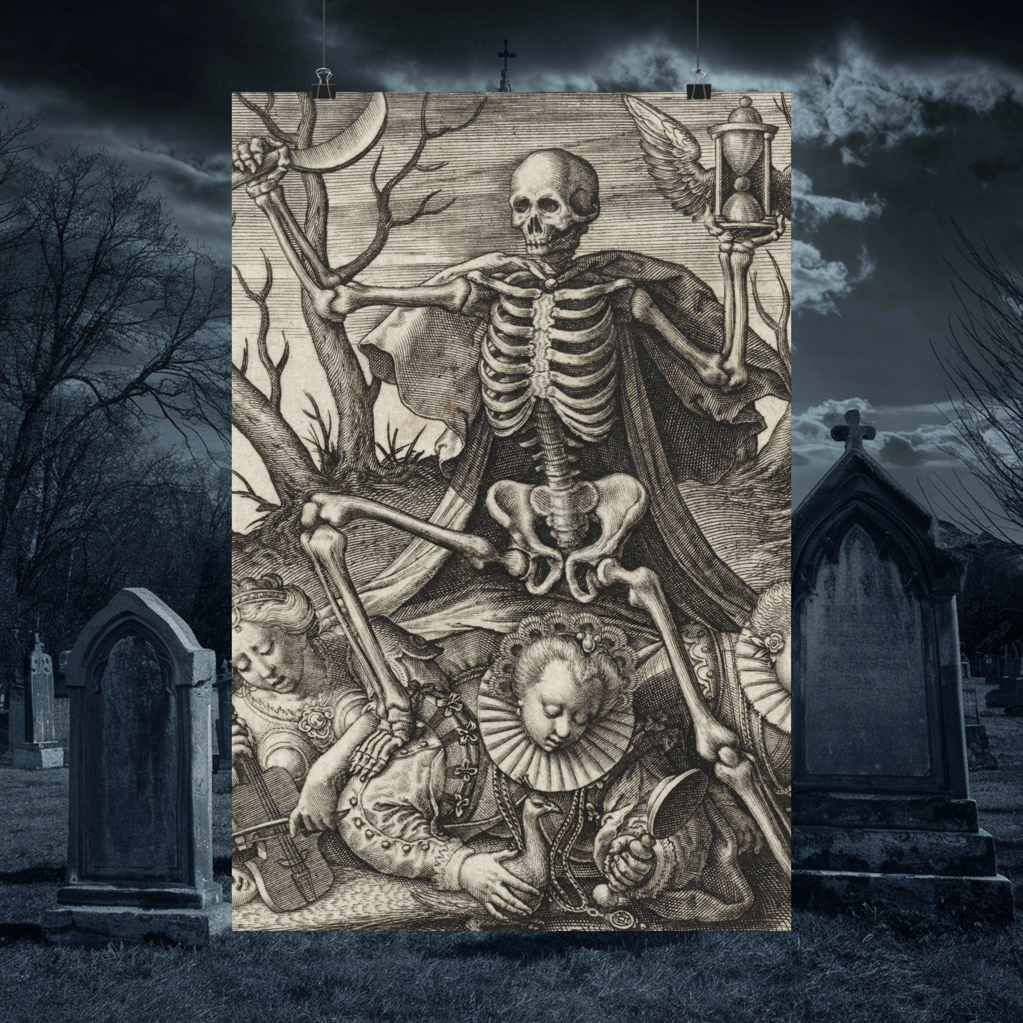 Memento Mori Gothic Death Skeleton Poster | Home Decor Wall Art