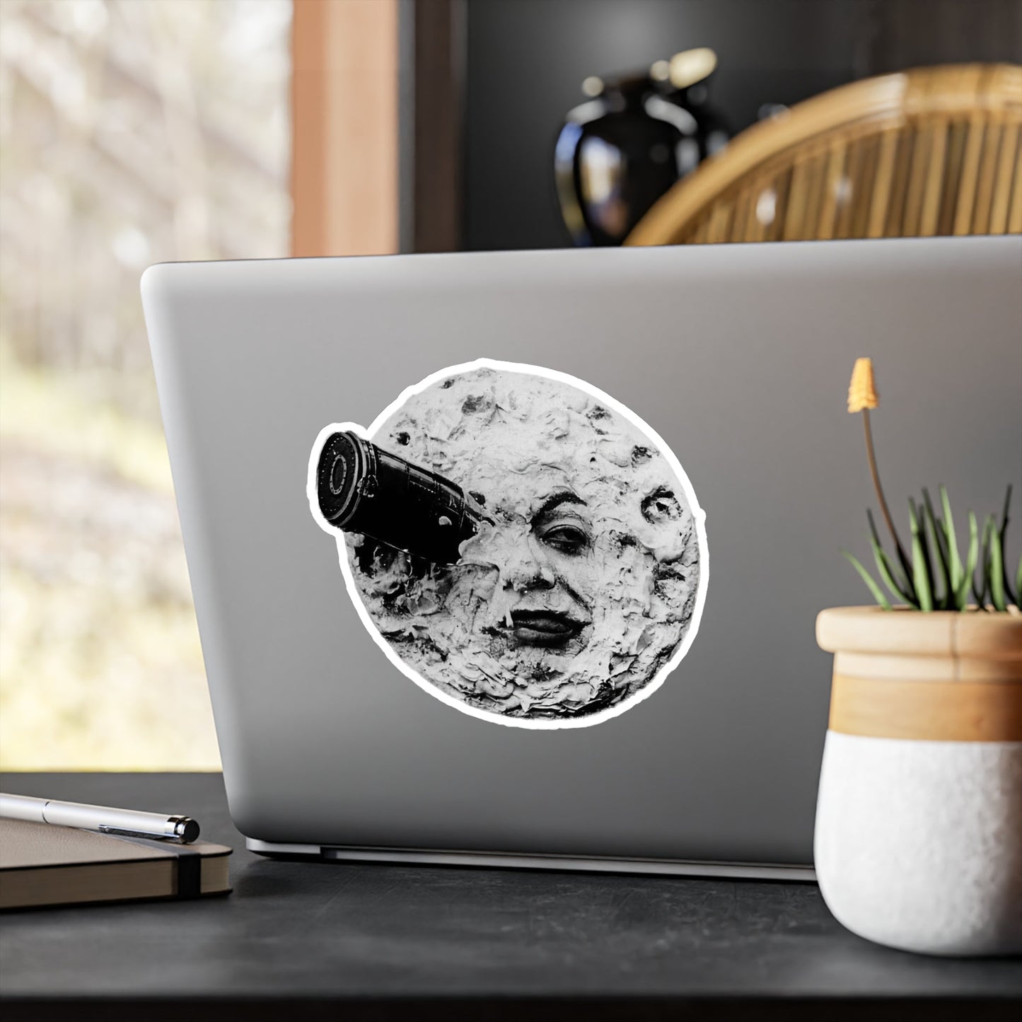 Paper products - Moon Face Sticker | Art & Artists, Retro & Vintage | Psychedelic | Movies and TV from Crypto Zoo Tees