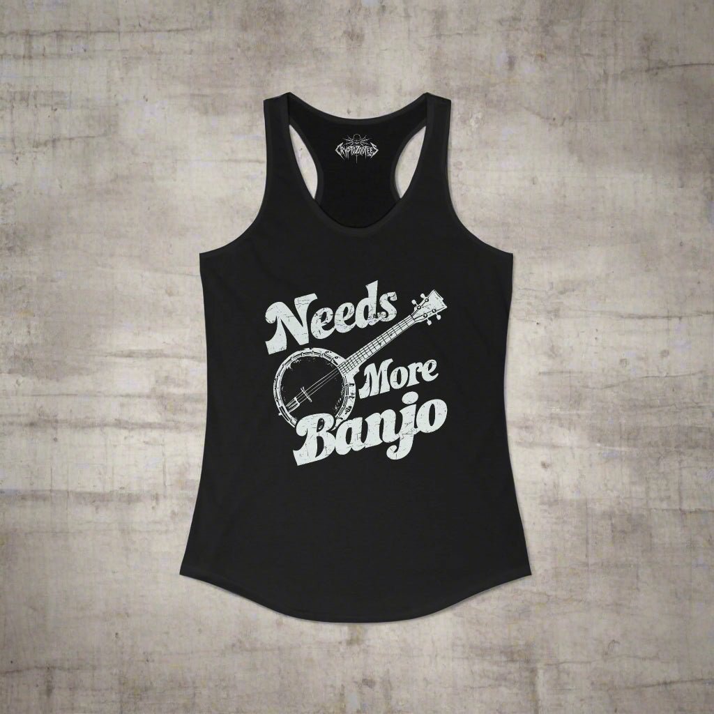 T-Shirt - Needs More Banjo | Music, Funny | Unisex Shirt, Ladies Tee, Tank Top, Long Sleeve, Sweatshirt, Hoodie, Kids from Crypto Zoo Tees