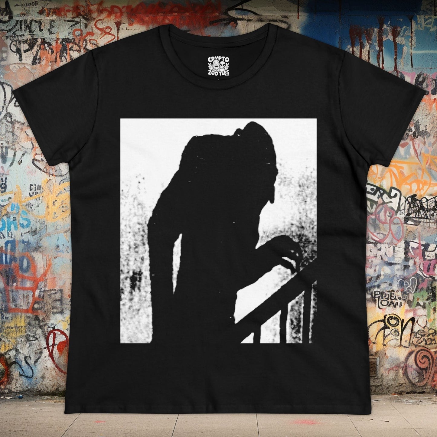 T-Shirt - Nosferatu Ladies Tee – Vintage Vampire Graphic, 100% Cotton, Semi - Fitted & Stylish for Horror Fans from Crypto Zoo Tees