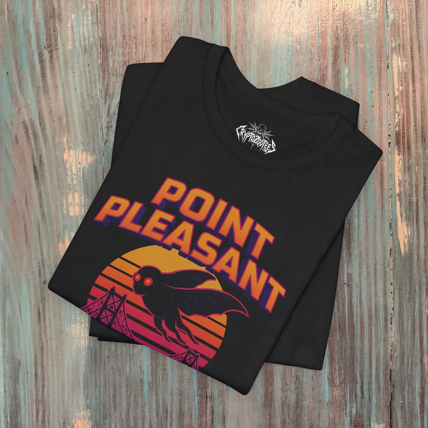 T-Shirt - Point Pleasant Mothman | Unisex T-shirt (Bella+Canvas 3001) | Cryptids, Ghosts & Paranormal | Retro & Vintage from Crypto Zoo Tees