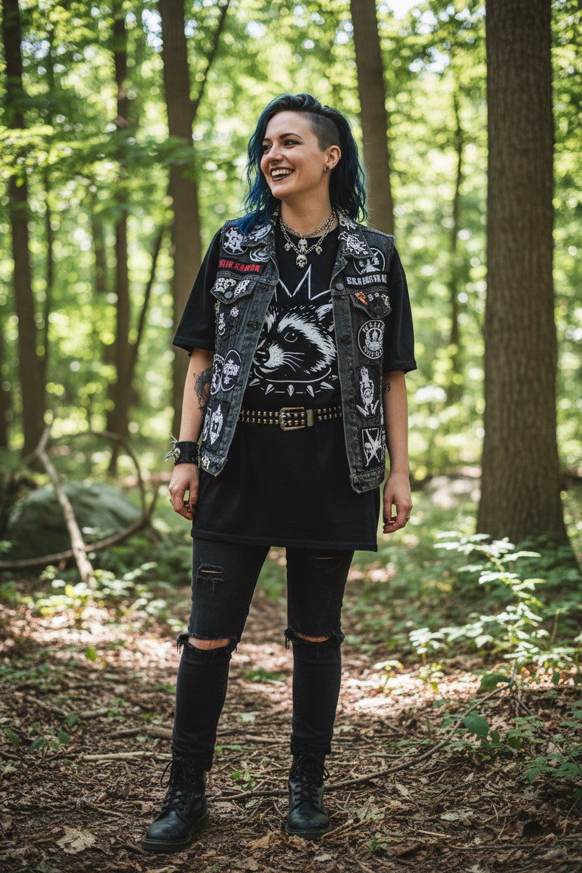 T-Shirt - Punk Raccoon Tee | Unisex T-shirt | Animals, Funny | Punk from Crypto Zoo Tees