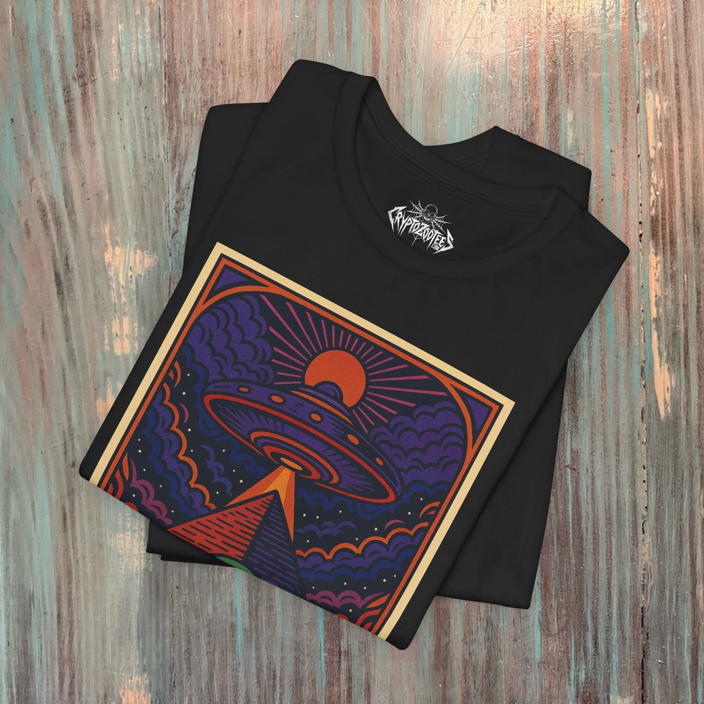T-Shirt - Pyramid UFO Vision | Unisex T-shirt (Bella+Canvas 3001) | Alien & UFO | Psychedelic from Crypto Zoo Tees