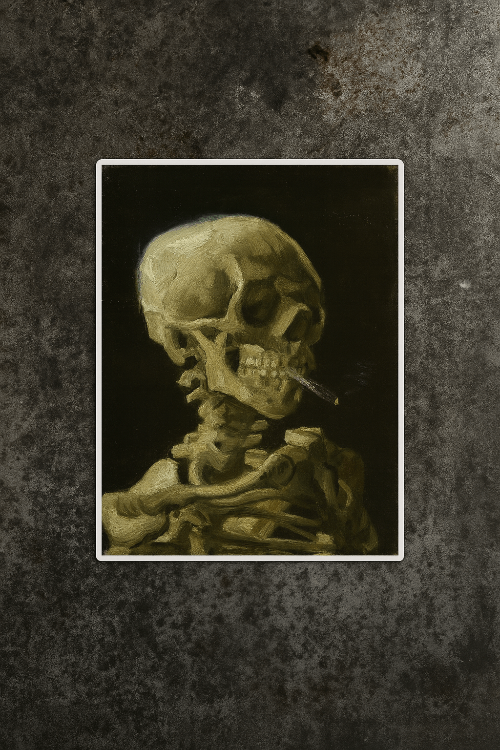 Paper products - Skull Smoking Sticker | Art & Artists, Skulls & Skeletons | Goth from Crypto Zoo Tees