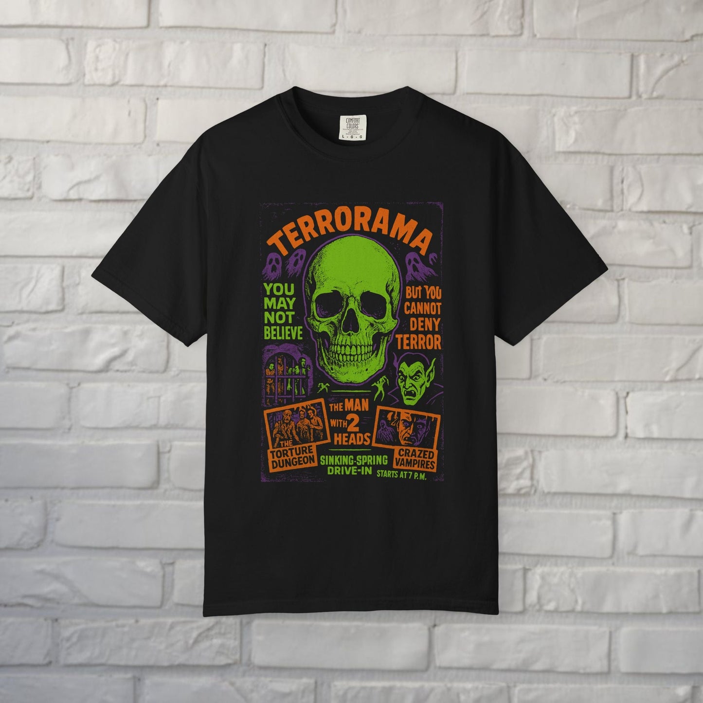 T-Shirt - Spookshow Terrorama Apparel | T-shirt, Sweatshirt, Hoodie, Tank | Halloween, Ghosts & Paranormal | Retro & Vintage from Crypto Zoo Tees