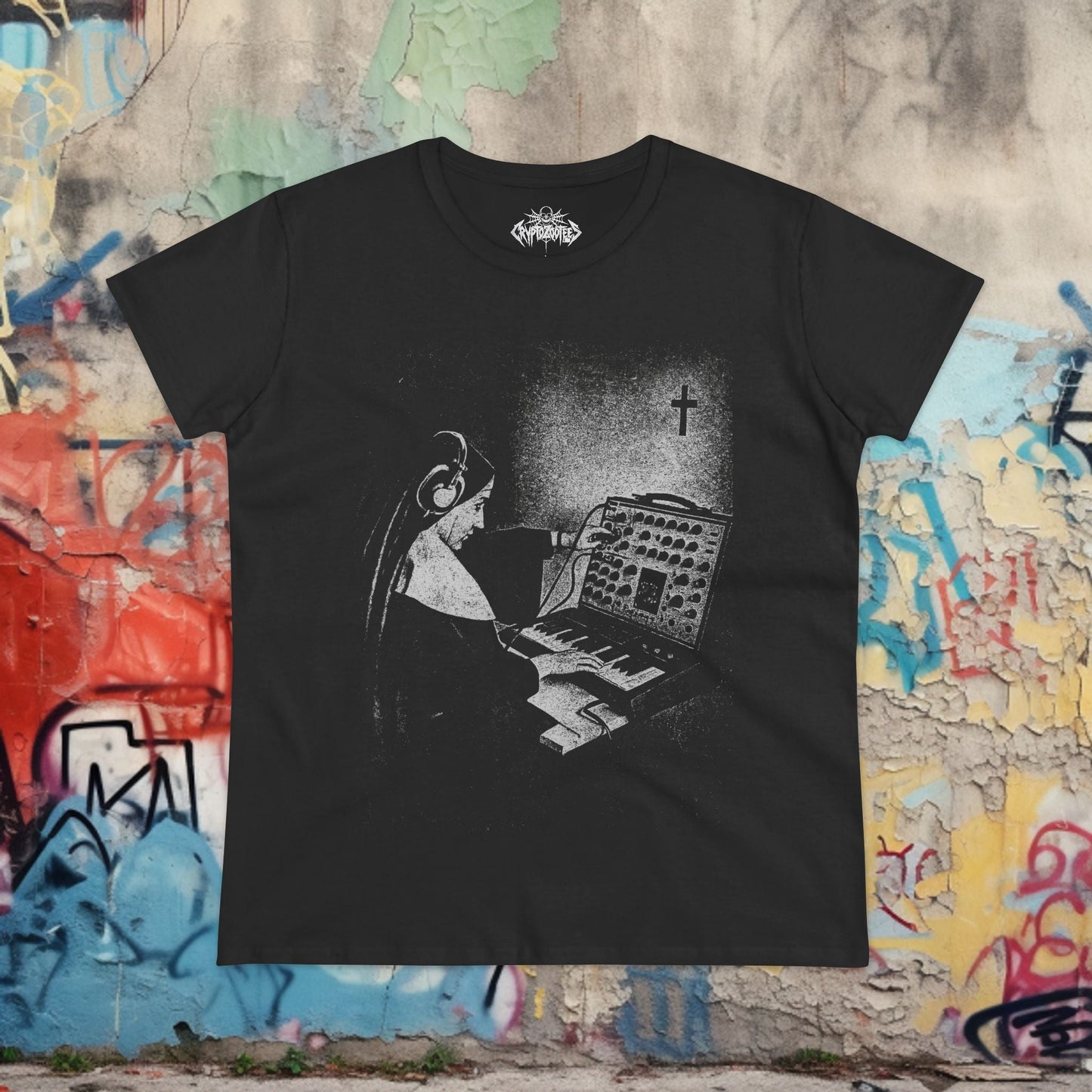 T-Shirt - Synth Nun Apparel | T-shirt, Sweatshirt, Hoodie, Tank | Music | Retro & Vintage from Crypto Zoo Tees