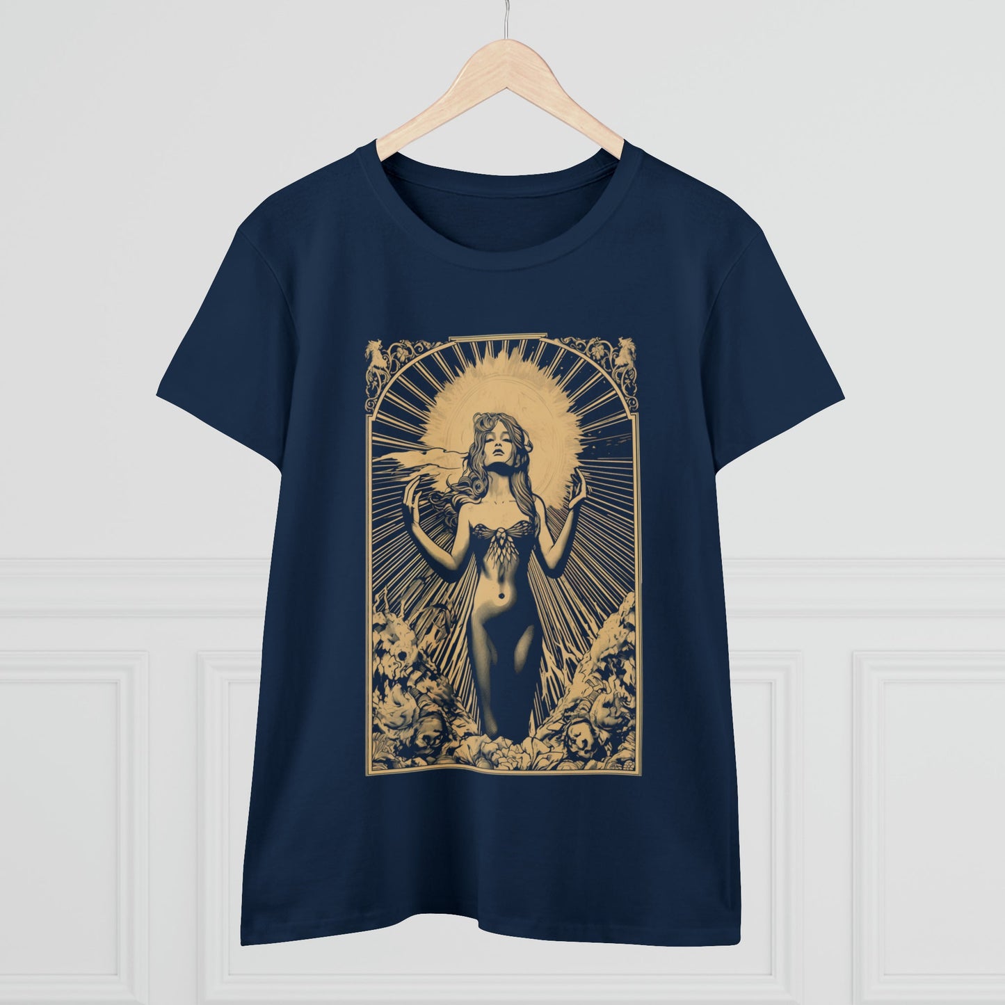 T-Shirt - Art Nouveau Beautiful Goddess Shirt - Ladies Cut T-shirt - 2 Colors Available from Crypto Zoo Tees