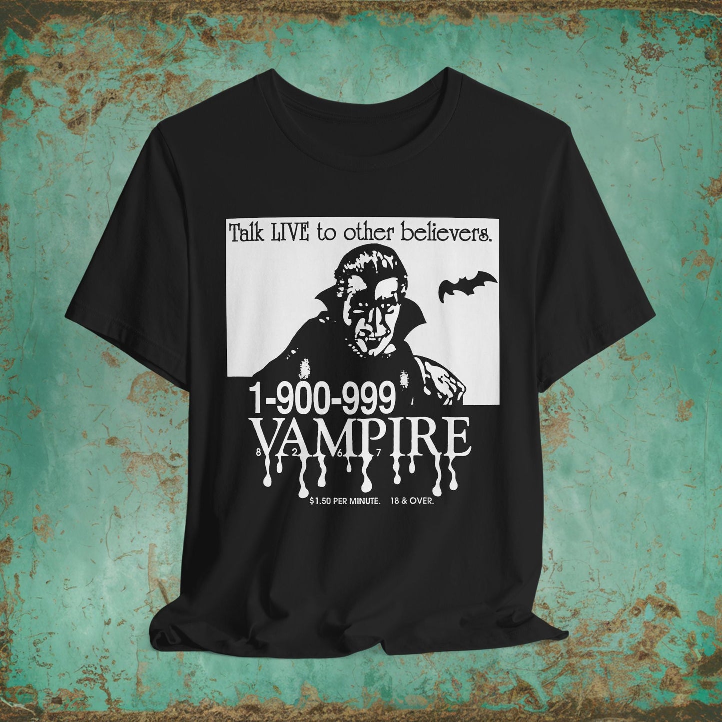 T-Shirt - 1 - 900 - Vampire Tee - Funny Gothic Shirt, Retro Vampire T-Shirt, Unisex Graphic Tee, Pop Culture Gift, Unique Halloween Shirt from Crypto Zoo Tees