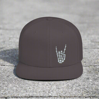 Metal Snapback Hat Skeleton Devil Horn Fingers Flat Bill Cap Black Street Style Hat Goth Adjustable Cap Gift For Rock FansSkeleton Metal Devil Horn Fingers | Hats & Beanies | Skulls & Skeletons, Metal | Metal