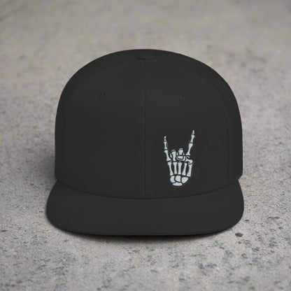 Metal Snapback Hat Skeleton Devil Horn Fingers Flat Bill Cap Black Street Style Hat Goth Adjustable Cap Gift For Rock FansSkeleton Metal Devil Horn Fingers | Hats & Beanies | Skulls & Skeletons, Metal | Metal