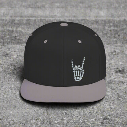 Metal Snapback Hat Skeleton Devil Horn Fingers Flat Bill Cap Black Street Style Hat Goth Adjustable Cap Gift For Rock FansSkeleton Metal Devil Horn Fingers | Hats & Beanies | Skulls & Skeletons, Metal | Metal
