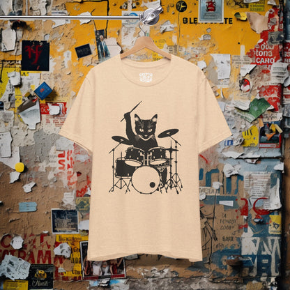 Drummer Cat | Music | Bella + Canvas Unisex T-shirt