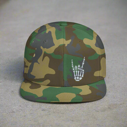 Metal Snapback Hat Skeleton Devil Horn Fingers Flat Bill Cap Black Street Style Hat Goth Adjustable Cap Gift For Rock FansSkeleton Metal Devil Horn Fingers | Hats & Beanies | Skulls & Skeletons, Metal | Metal