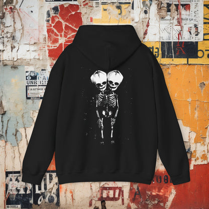 Hoodie - 2 Headed Skeleton (2 Sided) | Punk Goth | Hoodie | Hooded Sweatshirt from Crypto Zoo Tees