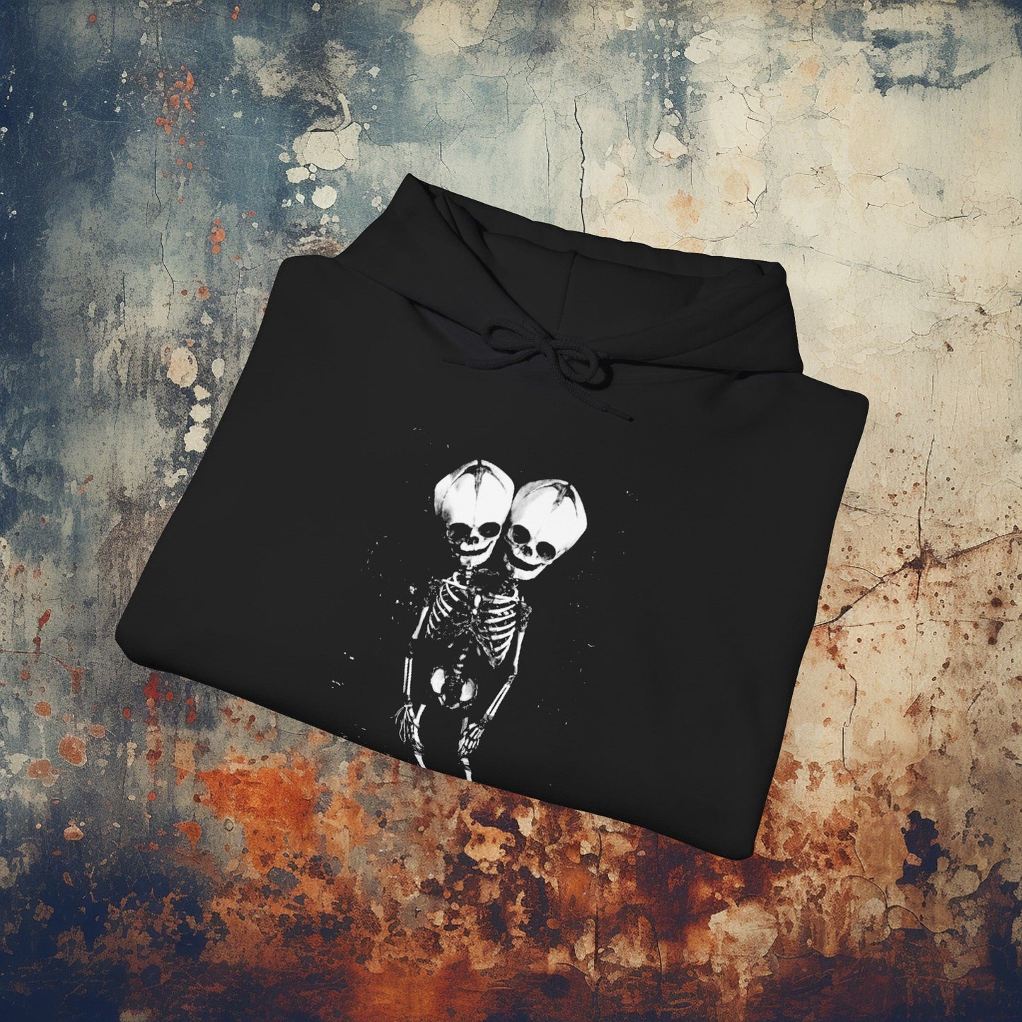 Hoodie - 2 Headed Skeleton (2 Sided) | Punk Goth | Hoodie | Hooded Sweatshirt from Crypto Zoo Tees