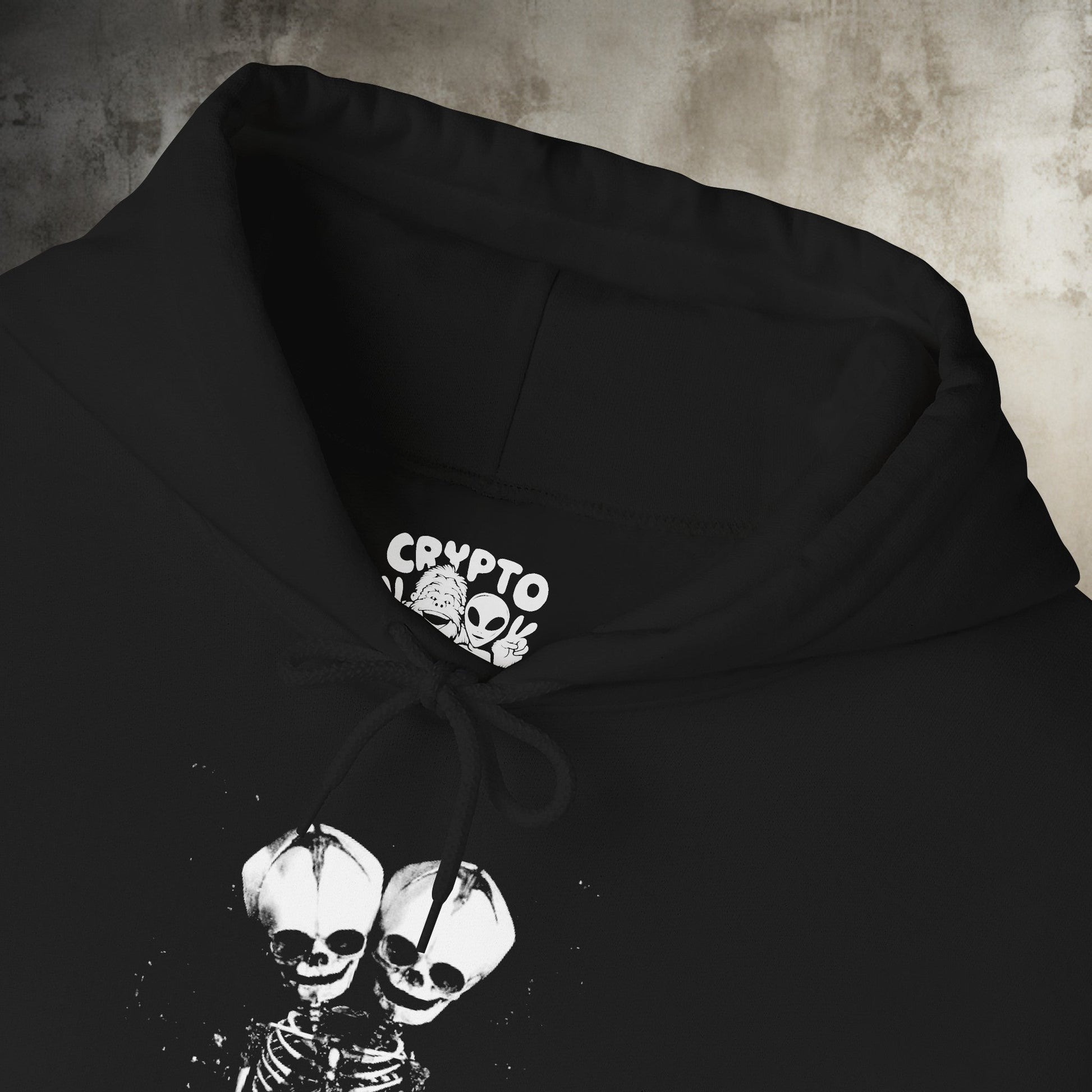 Hoodie - 2 Headed Skeleton (2 Sided) | Punk Goth | Hoodie | Hooded Sweatshirt from Crypto Zoo Tees