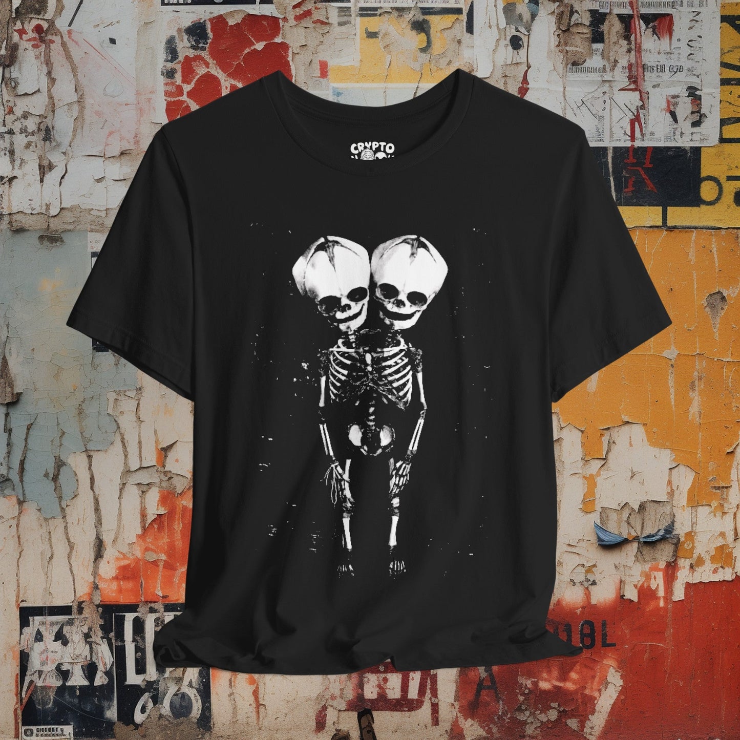 T-Shirt - 2 Headed Skeleton | Punk Goth | Bella + Canvas Unisex T-shirt from Crypto Zoo Tees