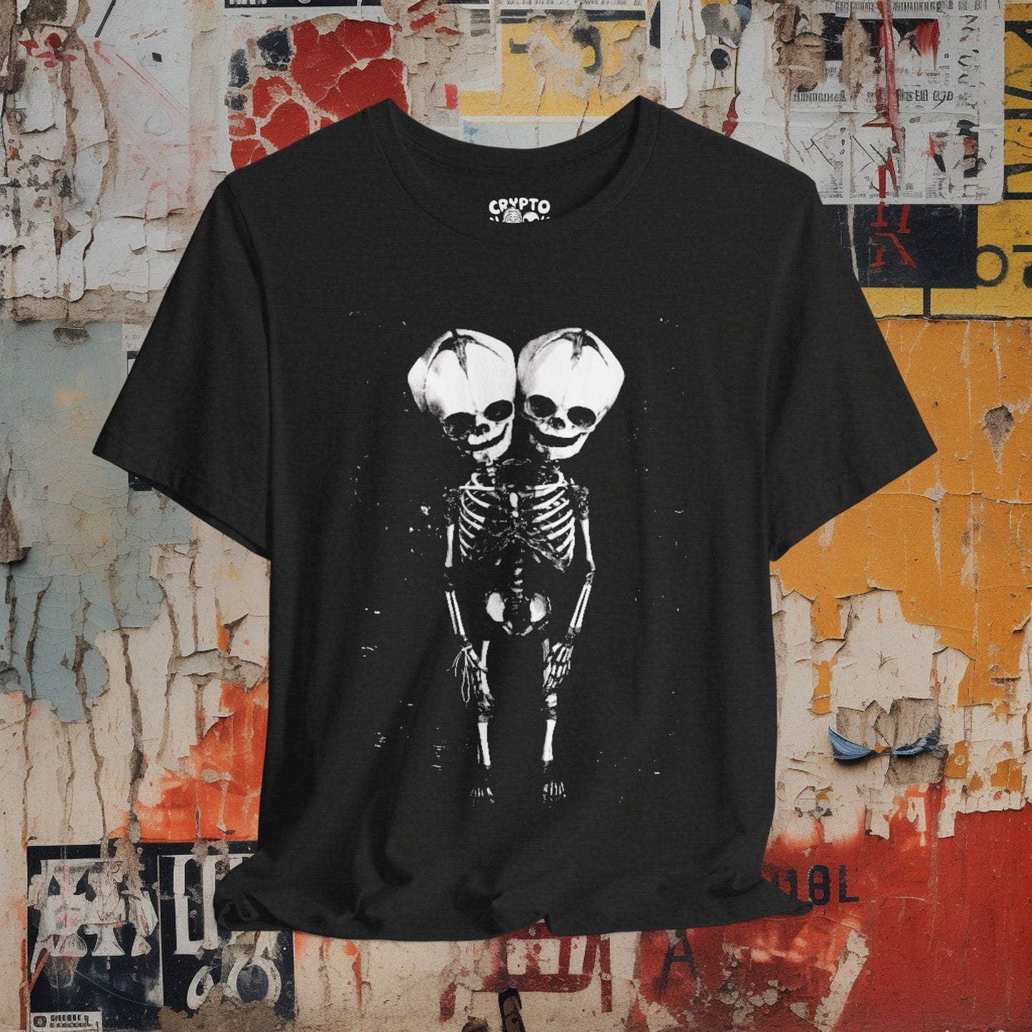 T-Shirt - 2 Headed Skeleton | Punk Goth | Bella + Canvas Unisex T-shirt from Crypto Zoo Tees