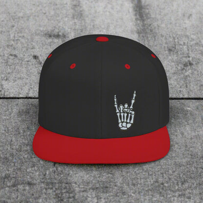 Metal Snapback Hat Skeleton Devil Horn Fingers Flat Bill Cap Black Street Style Hat Goth Adjustable Cap Gift For Rock FansSkeleton Metal Devil Horn Fingers | Hats & Beanies | Skulls & Skeletons, Metal | Metal