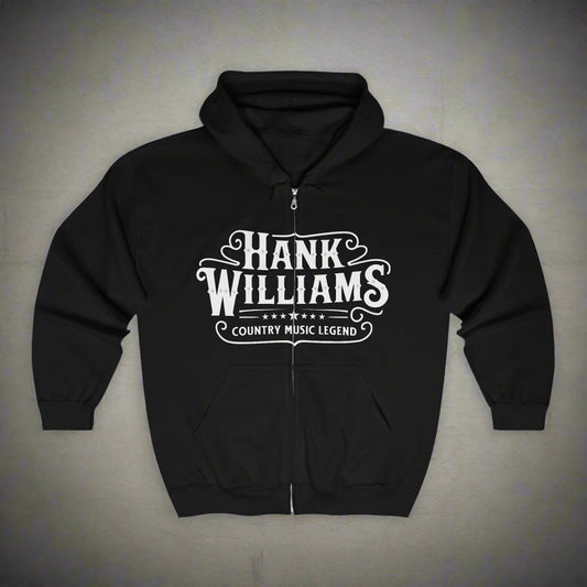 hank Williams Full Zip Hooded Sweatshirt