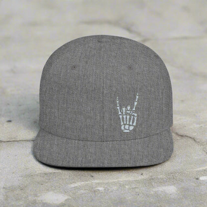 Metal Snapback Hat Skeleton Devil Horn Fingers Flat Bill Cap Black Street Style Hat Goth Adjustable Cap Gift For Rock FansSkeleton Metal Devil Horn Fingers | Hats & Beanies | Skulls & Skeletons, Metal | Metal