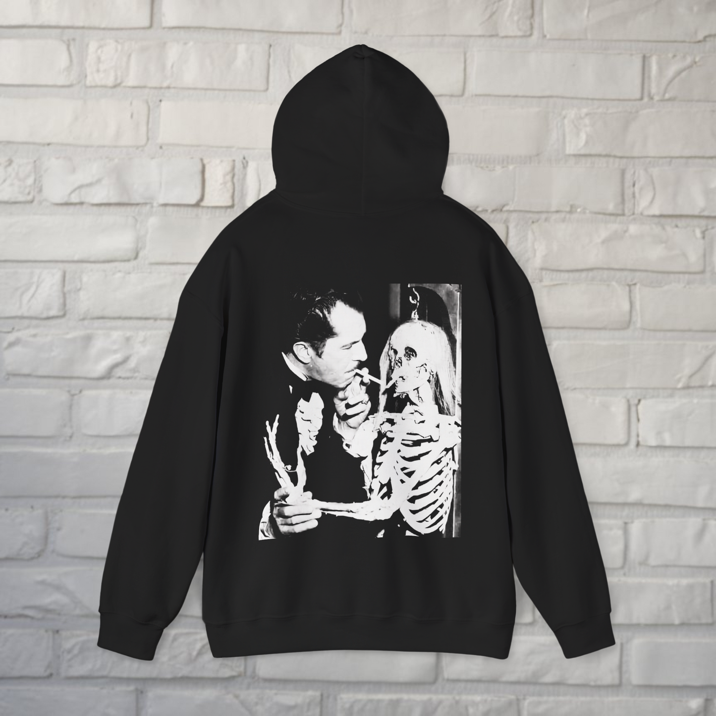 Vincent Price Skeleton 2 Sided Hoodie | Horror, Skulls & Skeletons | Unisex Pullover Hoodie - Gildan