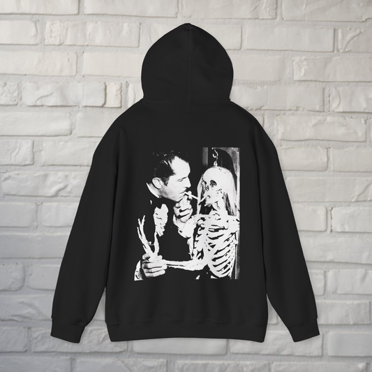 Vincent Price Skeleton 2 Sided Hoodie | Horror, Skulls & Skeletons | Unisex Pullover Hoodie - Gildan