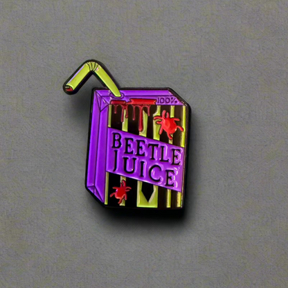 Beetlejuice Juice Box Pinback Button | Pinback Button | Horror, Halloween | Goth/Gothic