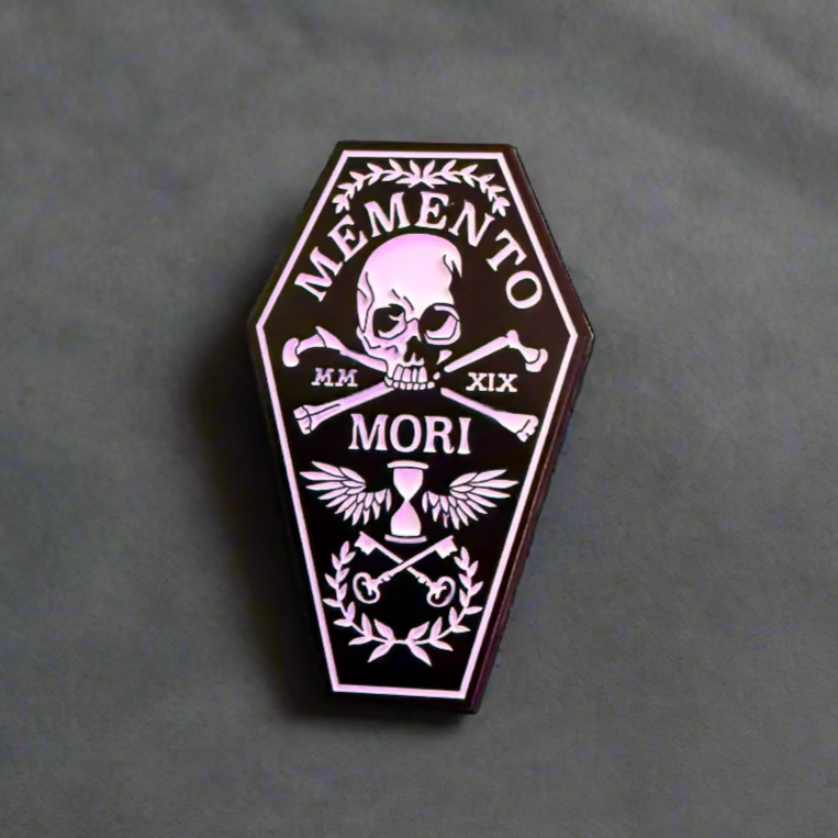 Memento Mori Coffin Skull Pinback Button | Pinback Button | Skulls & Skeletons, Goth/Gothic | Dark Aesthetic