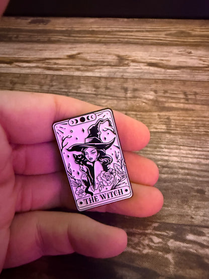 The Witch Tarot Card Pinback Button | Pinback Button | Spiritual, Halloween | Goth/Gothic