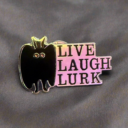 Mothman Live Laugh Lurk Pinback Button | Pinback Button | Cryptids, Funny | Goth/Gothic