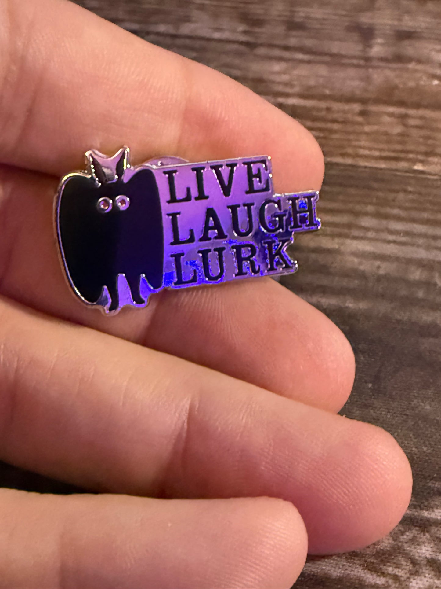 Mothman Live Laugh Lurk Pinback Button | Pinback Button | Cryptids, Funny | Goth/Gothic