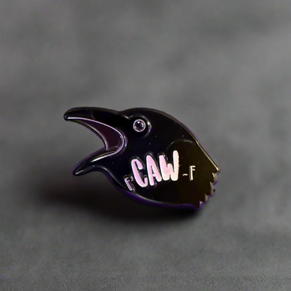 Crow Caw Pinback Button | Pinback Button | Birds, Goth/Gothic | Dark Aesthetic