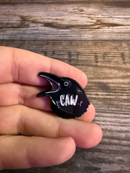 Crow Caw Pinback Button | Pinback Button | Birds, Goth/Gothic | Dark Aesthetic