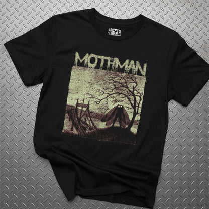 Mothman Cryptids Shirt Gildan 5000 Flat Lay