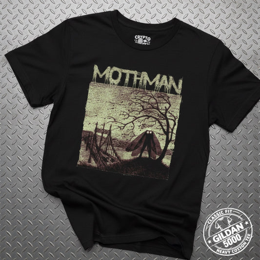 Mothman Shirt | Unisex Heavy Cotton - Gildan 5000 | Mothman, Cryptids | Goth/Gothic