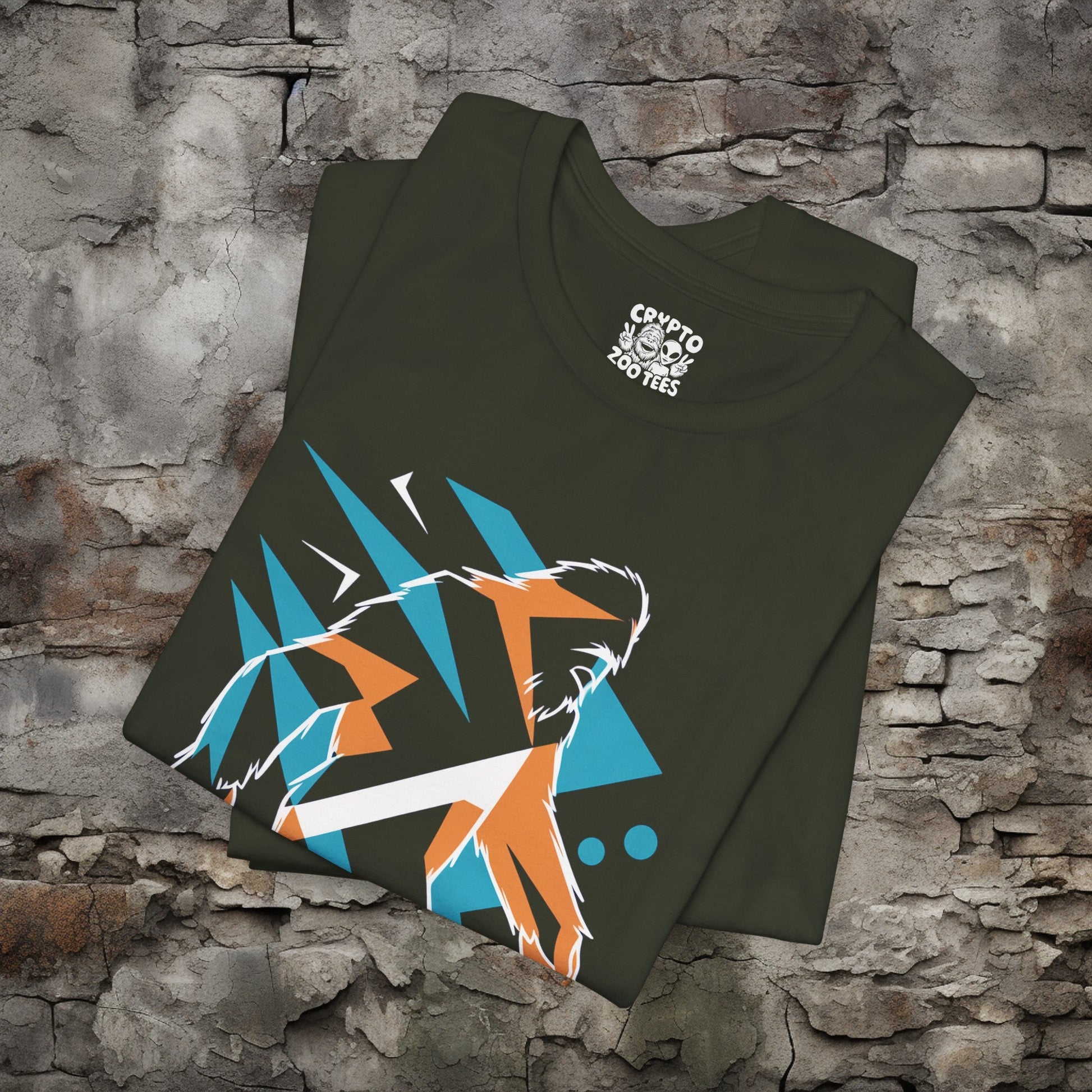 T-Shirt - Abstract Bigfoot Sasquatch Geometrical Tee | Bella + Canvas T-shirt from Crypto Zoo Tees