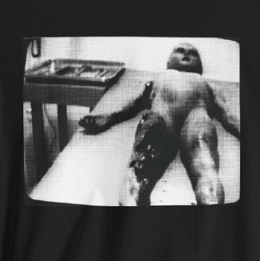 T-Shirt - Alien Autopsy Photo | Bella + Canvas Unisex T-shirt from Crypto Zoo Tees